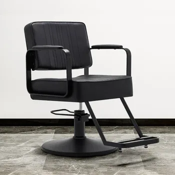 Парикмахерские кресла для маникюра, вращающиеся на колесиках, Роскошные Регулируемые эргономичные парикмахерские кресла, Простая мебель для салона Cadeira Barbeiro YQ50BC
