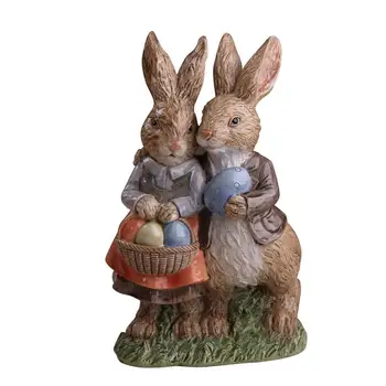 Пасхальный кролик Украшения для кроликов Пейзаж Фигурка из смолы Ремесленное украшение