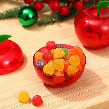 Пластиковый контейнер, коробка конфет, держатели для шоколада в форме красного яблока, рождественские безделушки, украшение для вечеринки, рождественские украшения