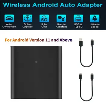 Проводной и Беспроводной Android Auto Smart AI Box WIFI 5 ГГц Bluetooth 4,2 USB 5 В Источник Питания AI Box Dongle для Телефона Android 11 +