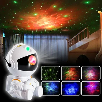 Проектор астронавта Звездное небо Проектор Galaxy Stars Night Light Светодиодная лампа для декора спальни Декоративные ночники decorat
