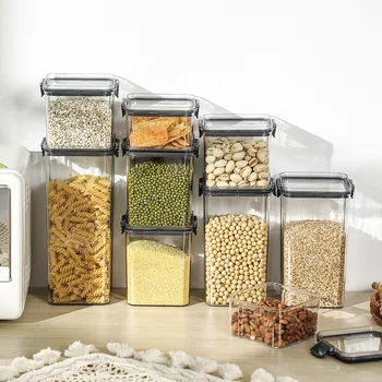 Прозрачные пластиковые банки, влагостойкие емкости для хранения пищевых продуктов, Ящики для хранения свежих продуктов, емкости для хранения зерна и сухофруктов