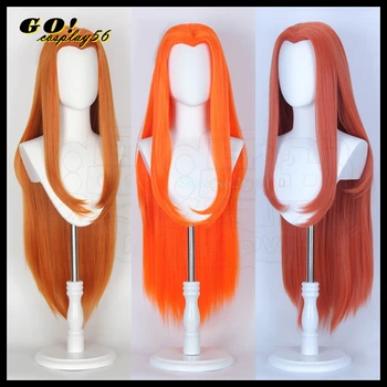 прямой парик для косплея GS Mikami Reiko длиной 100 см, Пик Вдовы, Средняя часть в оранжевом стиле Аниме, Термостойкие синтетические волосы