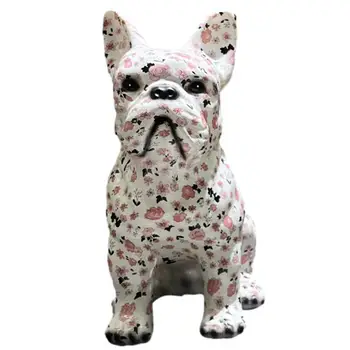 Раскрашенная статуя Бульдога, Красочная Статуя французского Бульдога, Статуя животного с граффити, декор для дома, Декоративные фигурки, подарок для собаки