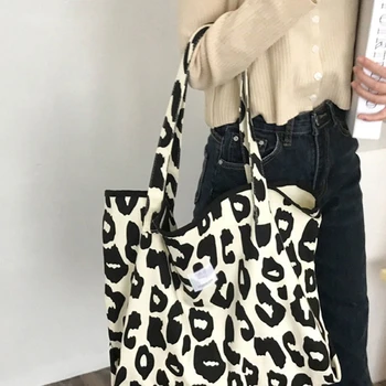 Ретро-сумки для подмышек, холщовый клатч, сумка через плечо, розовая леопардовая сумка-мешок