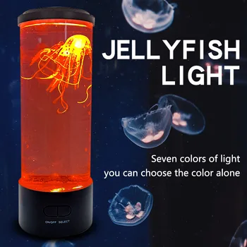 Светодиодная лампа в виде медузы, USB-подключаемый модуль, Красочная среда, изменяющая цвет, имитирующая прикроватную тумбочку в виде медузы, Атмосферная лампа для спальни, ночник