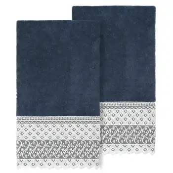 Традиционный/ современный комплект банных полотенец из 2 предметов, синий