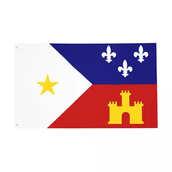 Флаг Acadiana Наружный баннер из полиэстера Fleur De Lis Украшение в виде цветка Лилии Двухсторонние флаги 60x90 90x150 см