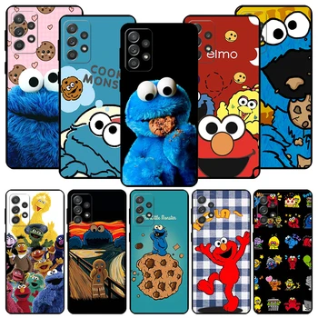 Черный чехол для телефона Sesame Street Cookie Samsung Galaxy A51 A71 A41 A31 A21S A50 A70 A40 A30 A20E A10 Note 20 Ultra 10 9 8 Cove