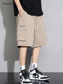 Шорты-карго Мужские Летние универсальные в японском стиле харадзюку, красивая уличная одежда длиной до колен, дышащие мужские брюки Lessel Ice