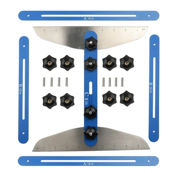 1 комплект телескопических инструментов для шаблона ступени лестницы Угловая линейка из алюминиевого сплава Синего цвета