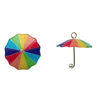 10 шт. Разноцветный Радужный жемчуг, зонтик, Подвеска-шарм для изготовления ювелирных изделий своими руками, Серьги из смолы, ожерелье, Брелок для ключей