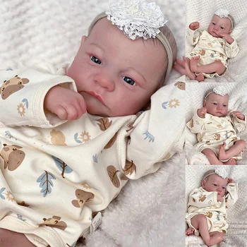 19-дюймовая кукла Levi Awake Reborn Baby Doll, уже окрашенная, готовая, размер новорожденного Ребенка, 3D Кожа, Видимые вены, Коллекционная Художественная кукла