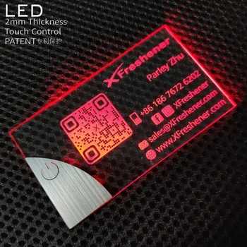 2 НОВЫЕ роскошные акриловые визитные карточки на светодиодах 2022 года с логотипом, благодарственная открытка для малого бизнеса, уникальная печать визитных карточек с подсветкой