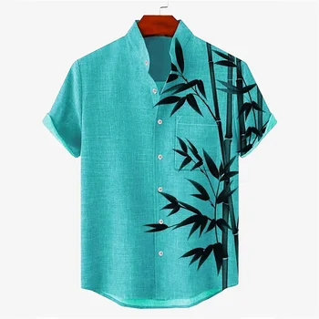 2023 Мужские Рубашки С Растительным 3D Принтом, Винтажные Гавайские Рубашки, Новые Рубашки На Каждый день, Летние Повседневные Рубашки, Хип-Хоп Вечерние Мужская Одежда, Топы