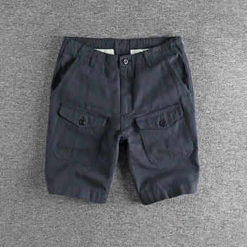 2023 Хлопковые рабочие шорты с несколькими карманами, мужские модные молодежные прямые брюки 368