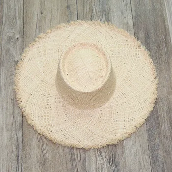 202305-shi ins дропшиппинг из бисера ручной работы из рафии, легкая летняя праздничная однотонная женская солнцезащитная кепка с широкими полями, женская шляпа для отдыха