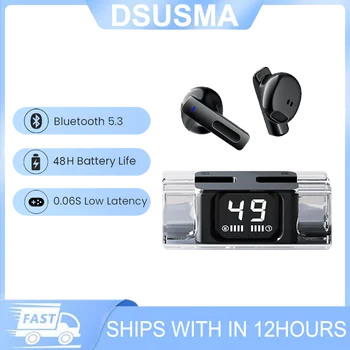 DSUSMA E90 TWS Беспроводной Наушник Bluetooth V5.3 Наушники Спортивные Водонепроницаемые Наушники Светодиодный Экран Цифрового дисплея Гарнитура С Микрофоном