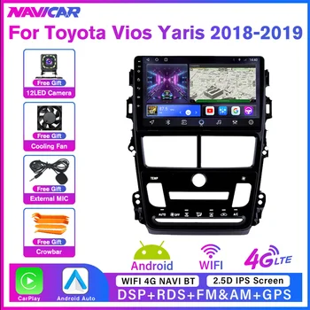 NAVICAR 2Din Android10 Автомагнитола Для Toyota Vios Yaris 2018-2019 Автомобильный Приемник GPS Навигация Автомобильный Мультимедийный Видео Авторадио IGO
