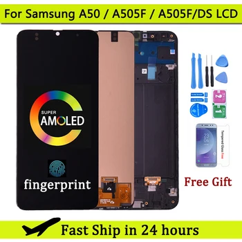 Super AMOLED Для Samsung Galaxy A50 SM-A505FN/DS A505F/DS A505 ЖК-дисплей Сенсорный Экран Дигитайзер С Рамкой Для Samsung A50 lcd