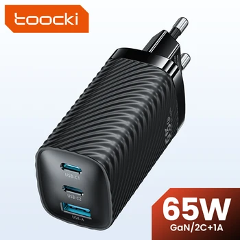 Tooki GaN 65 Вт Зарядное Устройство Quick Charge 4,0 3,0 Type C PD USB Зарядное Устройство для iPhone 14 13 12 Pro Max Быстрое Зарядное Устройство Для Ноутбука PD Зарядное Устройство
