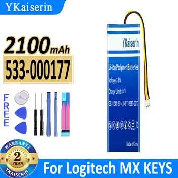 Аккумулятор YKaiserin емкостью 2100 мАч 533-000177 533000177 для Logitech MX KEYS YR0073 Digital Bateria