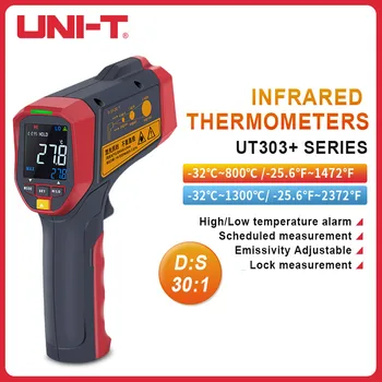 Бесконтактный измеритель температуры серии UNI-T UT303 +, цифровой инфракрасный пирометр с ЖК-подсветкой