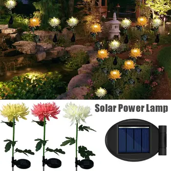 Быстрая установка Наружный Садовый декор Ландшафтный Грунтовый светильник Цветок Хризантемы Лампа на солнечной энергии