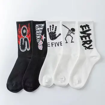 Взрывные модели Ins Style Баскетбольные Мужские Носки Хлопчатобумажные Спортивные Носки в стиле Хип-хоп Высокого Качества Harajuku Cool Funny Socks Для Мужчин и Женщин