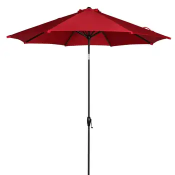 Действительно красный круглый зонт для продажи на открытом воздухе с рукояткой