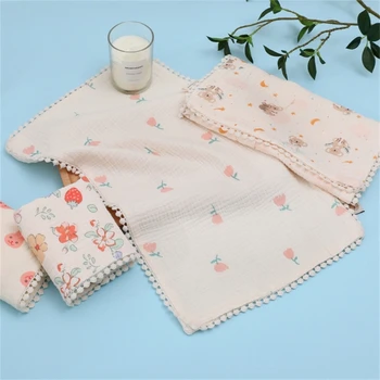 Детская Мочалка, Кружевная Салфетка для мытья, Мягкое впитывающее полотенце для лица для новорожденных, натуральная прямая поставка