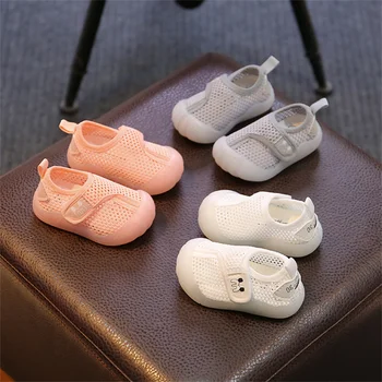 Детская обувь из высококачественного материала, удобная на ощупь Серая детская летающая обувь для плетения, обувь из дышащей сетки для беременных, Розовая