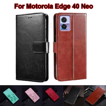 Для чехол Motorola Edge 40 Neo Чехол-бумажник Чехлы Для телефонов из искусственной Кожи Для Motorola Edge 40 Neo XT-2307-1 XT-2307-3 Откидная крышка