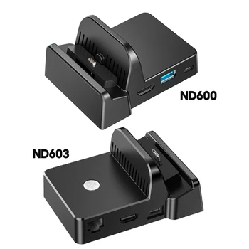 Док-станция для телевизора для док-станции NS с портами, совместимыми с HDMI /USB 3.0/ USB-C / USB2.0x2, Замена оригинальной док-станции-Портативная