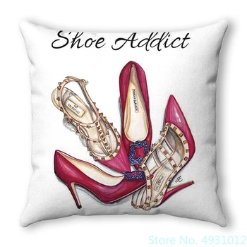 Женская обувь на высоком каблуке, наволочка Addict Pillowsham, наволочка из полиэстера, домашний декор, обнимающий автомобиль, чехол для диванной подушки 45x45 см