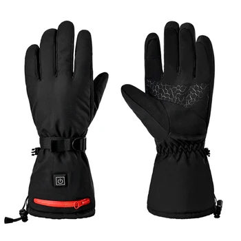 Зимние перчатки для обогрева на открытом воздухе, водонепроницаемые перчатки с 3-ступенчатой регулировкой температуры, согревающие руки, Перчатки для катания на лыжах, велосипедные перчатки с электрическим подогревом