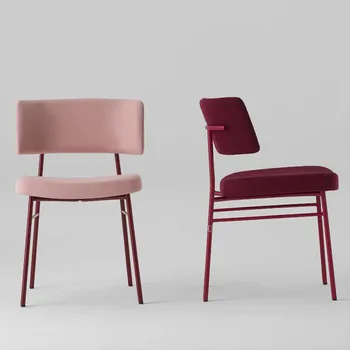 Итальянские обеденные стулья для кухни элитные кухни Мебель для домашнего отдыха стул простой современный утюг кафе фланель спинки кресла