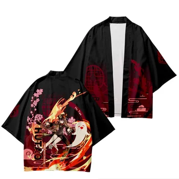 Кимоно для косплея Genshin Impact Hu Tao, Традиционный кардиган, Уличная одежда Харадзюку, костюм Самурая, Юката Хаорио