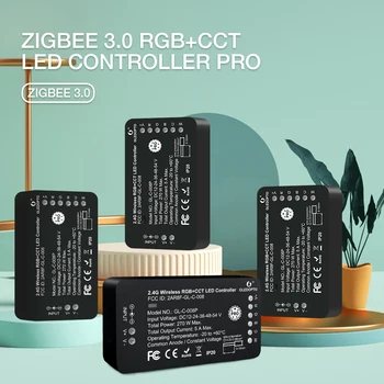 Контроллер Светодиодной Ленты Gledopto Zigbee 3.0 Smart Home DC12-54V Pro RGBCCT/RGBW Совместим С APP/Alexa Voice/RF Remote Control
