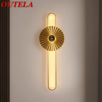 Латунный настенный светильник OUTELA LED Современное Роскошное бра для украшения интерьера спальни, прикроватной тумбочки, гостиной, коридора