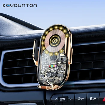 Магнитное автомобильное беспроводное зарядное устройство мощностью 15 Вт, автоматический автомобильный держатель для телефона для iPhone 14 Xiaomi Samsung, инфракрасная индукционная быстрая зарядка