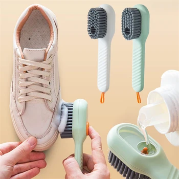 Многофункциональные щетки для обуви С дозатором мыла, щетка с длинной ручкой, средство для чистки одежды, обуви, бытовая щетка для стирки белья