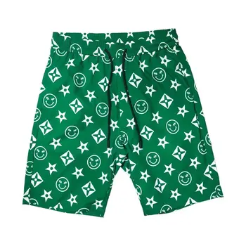 Мужские спортивные шорты, летние спортивные штаны с корейским рисунком, модные зеленые шорты для уличного отдыха, пляжные быстросохнущие шорты, новинка 2023 года