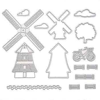 Наборы велосипедных штампов и штампов Windmill для изготовления открыток для скрапбукинга 
