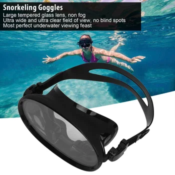 Овальные очки для подводного плавания Профессиональное снаряжение для дайвинга с зажимом для носа, не запотевающее Закаленное стекло, Водонепроницаемые очки для плавания с прозрачными линзами