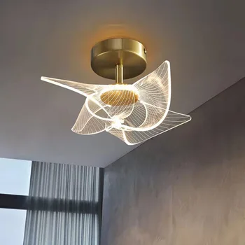 Современный минималистичный светильник Роскошная светодиодная Акриловая лампа из кованого железа для прохода на крыльцо, в коридор, на Балкон, в спальню, в кабинет, Потолочный светильник в помещении