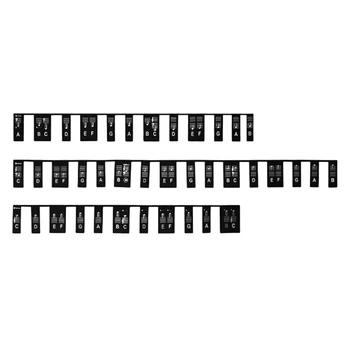 Съемные наклейки для заметок на клавиатуре пианино, 88 клавиш для изучения, многоразовые наклейки для клавиш пианино для начинающих (черный)
