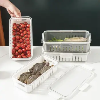 Съемный ящик для хранения для продления свежести, компактное штабелируемое хранилище для сохранения свежести морепродуктов, для холодильника