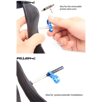 Удлинитель внутренней трубки велосипеда RISK 2шт, удлинитель стержня для шин с сердечником клапана Presta