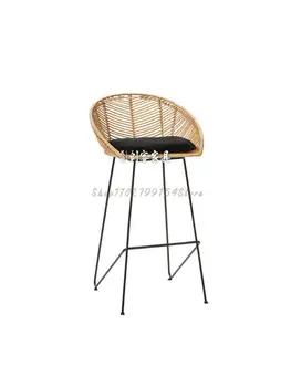 Уличный барный стул, ротанговый стул, Кованая мебель ручной работы, изготовленный на заказ стульчик для кормления, барный стул, стул на стойке регистрации, внутренний двор